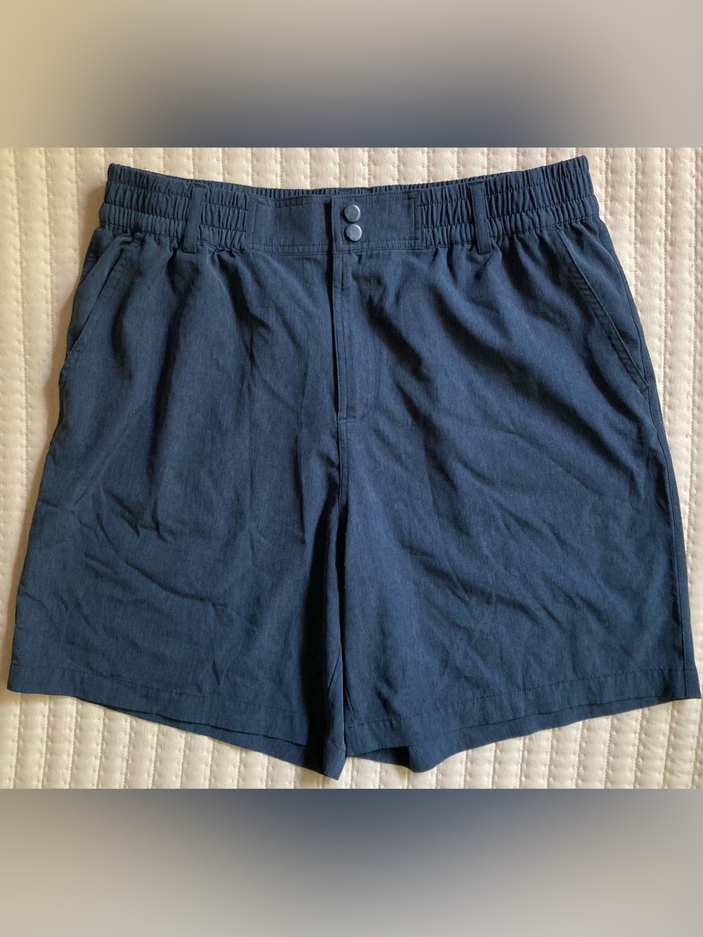 Burlebo Everyday Shorts Men’s Large Blue 7.5” Casual Golf Elastic Waist